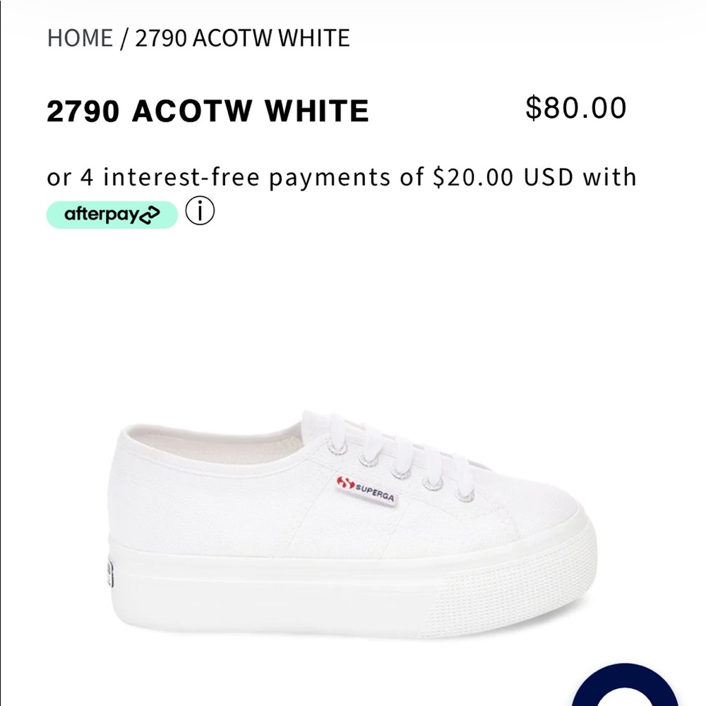 Superga Platform Sneakers - Size 37, White with Gum sole